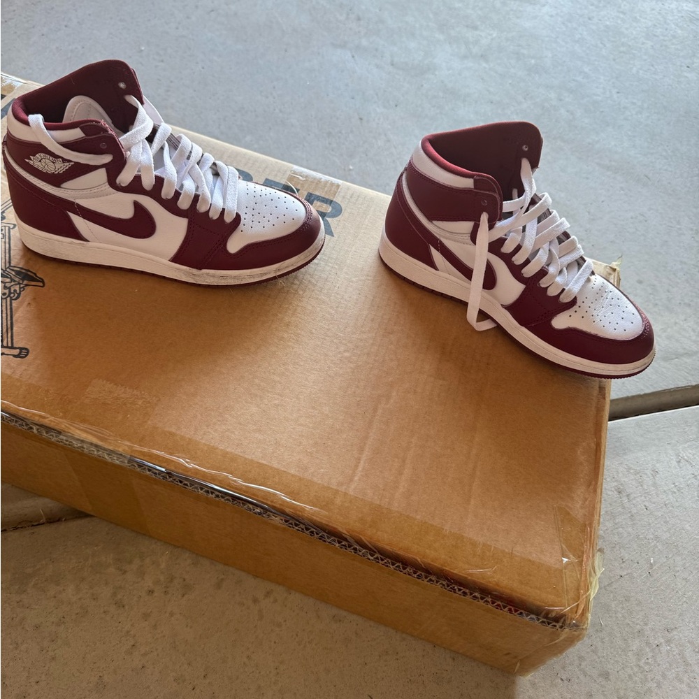 Kids Nike Red and White Sneakers